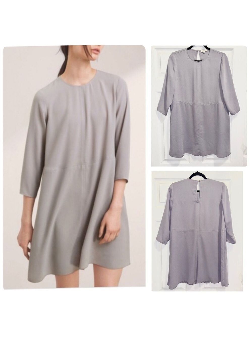 Aritzia Wilfred Myosotis Shift Mini Dress Grey Purple Size XS XSmall